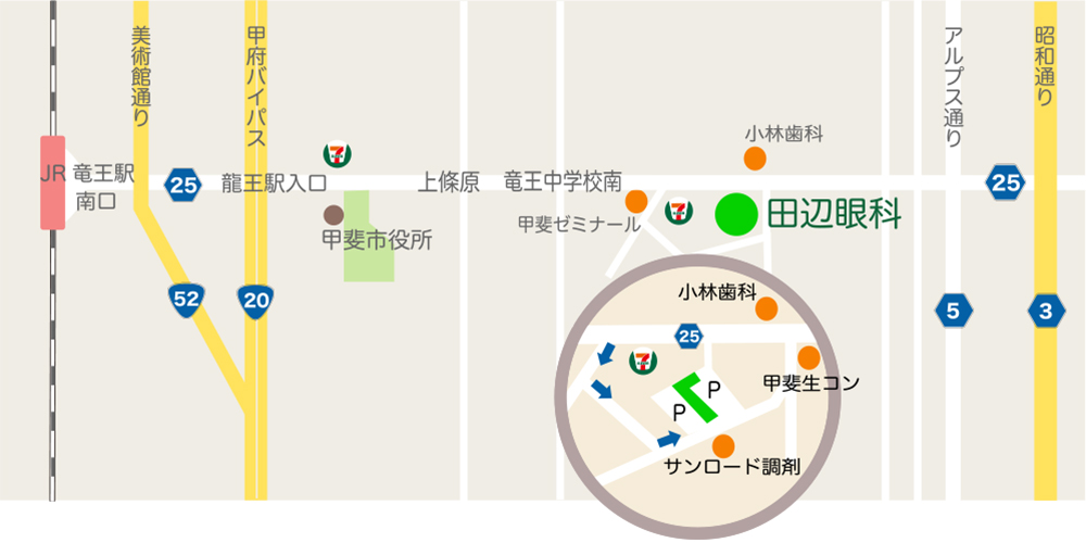 田辺眼科アクセスマップ